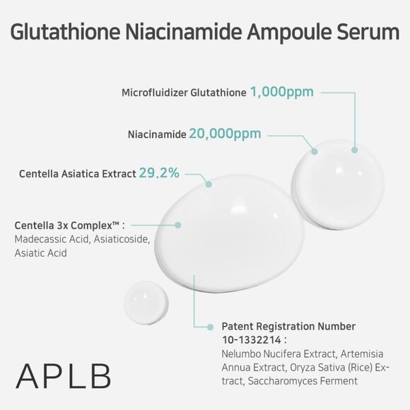 APLB Glutathione Niacinamide Ampoule Serum | LIPO GLUTA NIAC CEN 31.3% 1.35 FL - Picture 4 of 9